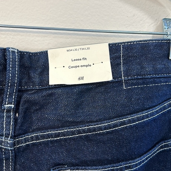 H&M Loose Fit blue jeans W34/L32 - Picture 4 of 5